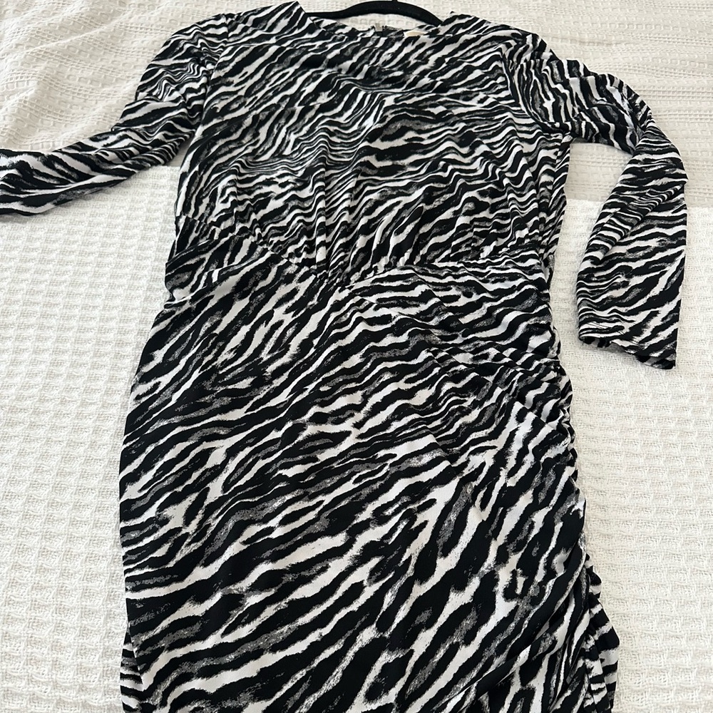 Michael Kors Black and White Zebra Print Dress